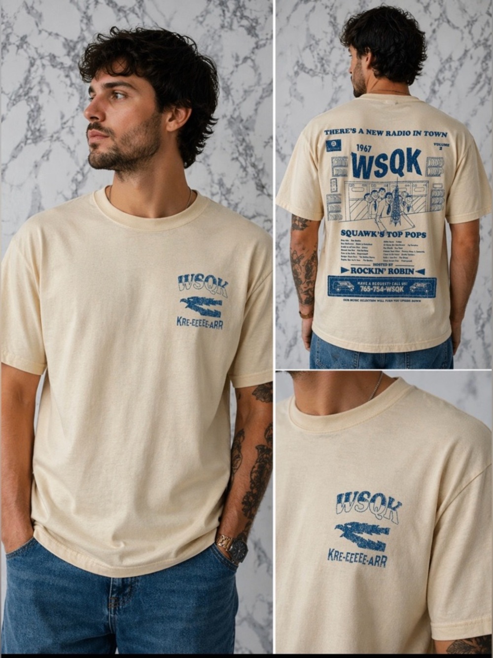Netflix Stranger Things Cream WSQK Graphic T‑Shirt Size XL